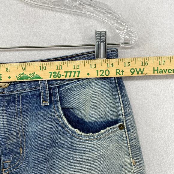CURRENT ELLIOT Skirt 25 Slit Midi Faded Ombre Raw Hem HighWaist Denim Blue USA - Picture 8 of 10